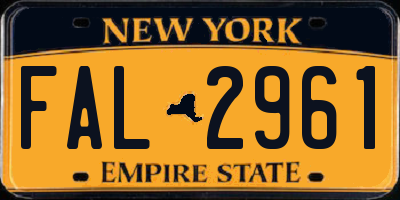 NY license plate FAL2961