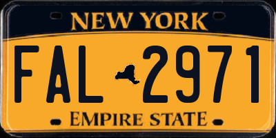 NY license plate FAL2971