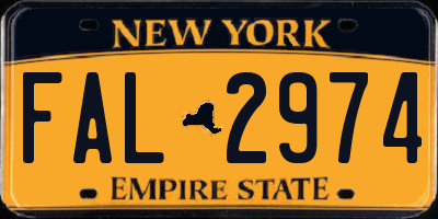 NY license plate FAL2974