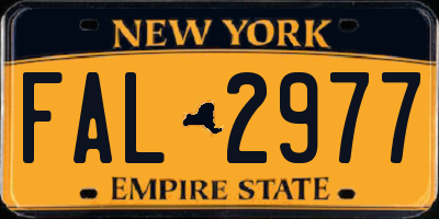 NY license plate FAL2977