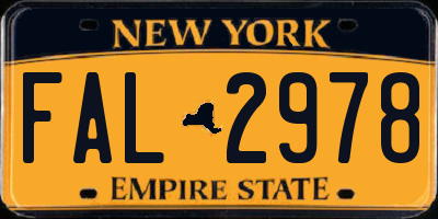 NY license plate FAL2978
