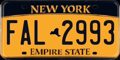 NY license plate FAL2993