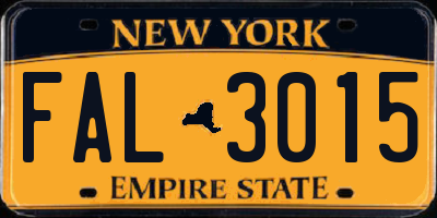 NY license plate FAL3015