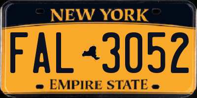 NY license plate FAL3052