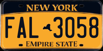 NY license plate FAL3058