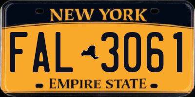 NY license plate FAL3061