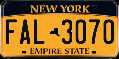 NY license plate FAL3070