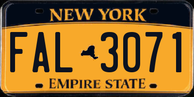 NY license plate FAL3071