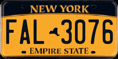 NY license plate FAL3076
