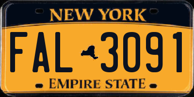 NY license plate FAL3091