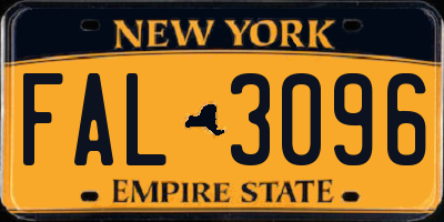 NY license plate FAL3096