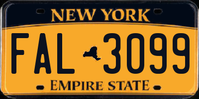 NY license plate FAL3099