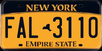 NY license plate FAL3110