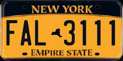 NY license plate FAL3111