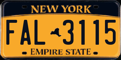 NY license plate FAL3115