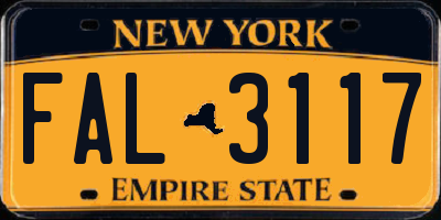 NY license plate FAL3117