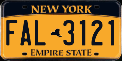 NY license plate FAL3121