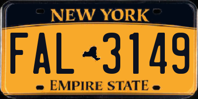 NY license plate FAL3149