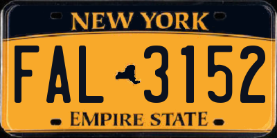 NY license plate FAL3152