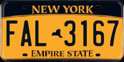 NY license plate FAL3167