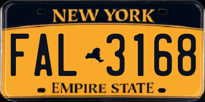 NY license plate FAL3168