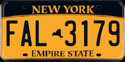NY license plate FAL3179