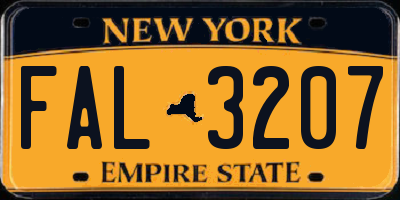NY license plate FAL3207