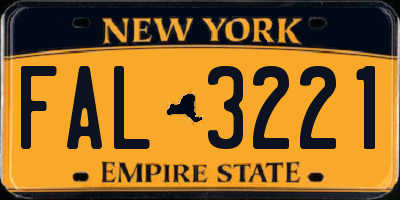 NY license plate FAL3221