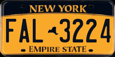 NY license plate FAL3224