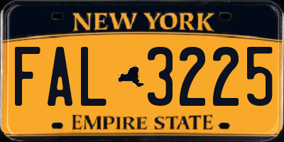 NY license plate FAL3225