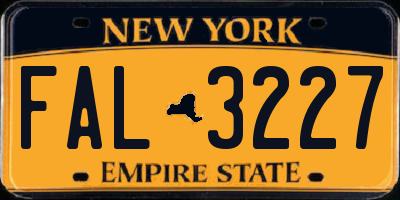 NY license plate FAL3227