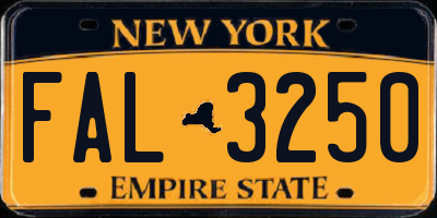 NY license plate FAL3250
