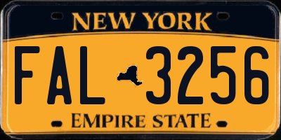 NY license plate FAL3256