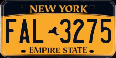 NY license plate FAL3275