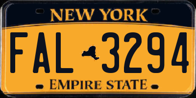 NY license plate FAL3294