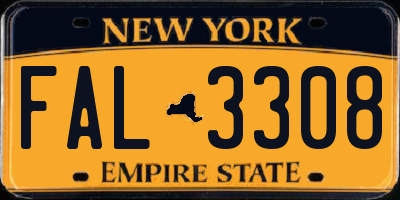 NY license plate FAL3308