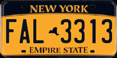 NY license plate FAL3313