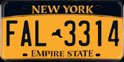 NY license plate FAL3314