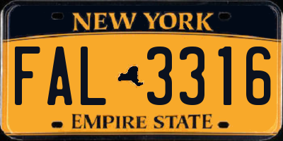 NY license plate FAL3316