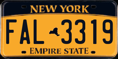 NY license plate FAL3319