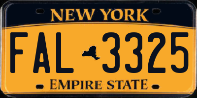 NY license plate FAL3325