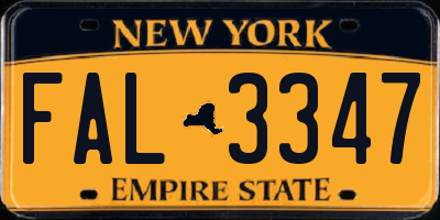 NY license plate FAL3347