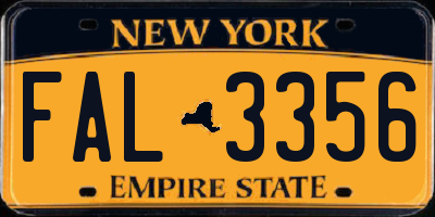 NY license plate FAL3356