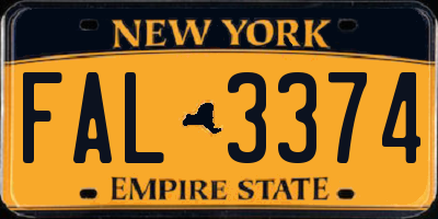 NY license plate FAL3374