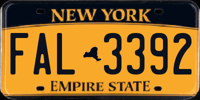 NY license plate FAL3392