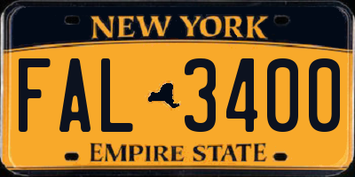 NY license plate FAL3400