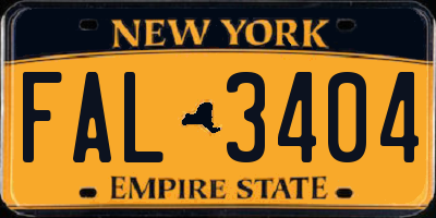 NY license plate FAL3404