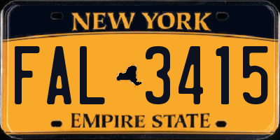 NY license plate FAL3415