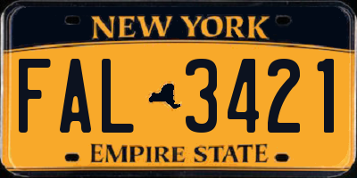 NY license plate FAL3421