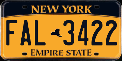 NY license plate FAL3422